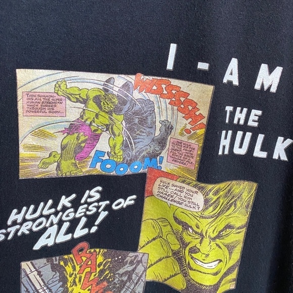 Marvel Comics Men's Black HULK Comic Print T-shirt Size X-large - Picture 3 of 9